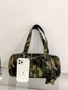 Cute And Stylish Niche Design Camouflage Handbag, Casual Personalized Shoulder Bag With Star Pendant, Large Capacity, Multifunctional And Highly Attractive Women's Handbag, Suitable For Commuting, Daily Matching And Photography - Multicolor - View 12