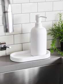 浴室梳妆台托盘 - 2 个装(9.8 英寸)硅胶浴室台面托盘、香水钥匙珠宝戒指托盘、装饰性皂液器台面托盘适用于厨房水槽整理(大理石灰) - 彩色 - 查看 10