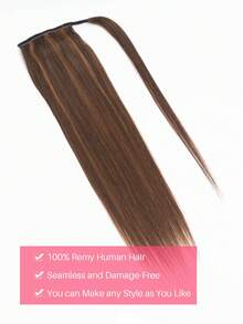 QVR QUEEN VIRGIN REMY QVR 真人发马尾接发长款抽绳直发片自然造型挑染雷米真人发夹马尾辫女款 - S4/30 - 查看 2