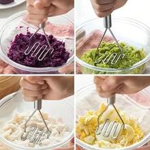 2pcs Stainless Steel Potato Masher, Stainless Steel Potato Ricer, Wavy Potato Masher, Wavy Potato Ricer, Vegetable & Fruit Tool, Kitchen Gadget, Other Fruit & Vegetable Tools, Ideal For Mashing Vegetables & Fruits, Kitchen Essentials/Modern Kitchen Tools/Durable Kitchen Utensils - Multicolor - View 10