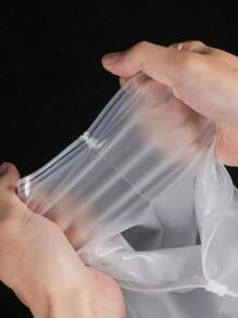 5 piezas/10 piezas Bolsas transparentes y con textura mate con cierre de cremallera para lencería, cosméticos, artículos de papelería y almacenamiento de artículos de viaje