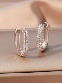 2 Stücke modische, elegante U-förmige Ohrringe mit Zirkonia Einlagen, geeignet als Schmuckgeschenk oder für den täglichen Gebrauch