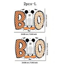 1/2/3 件 BOO 热转印贴纸 - 万圣节南瓜、波尔卡圆点、蝙蝠、星星图案、耐用塑料 DIY 补丁，适用于 T 恤、运动衫、牛仔裤、帆布包和背包（混合颜色）、万圣节装饰配件、趣味主题设计、服装补丁、蝙蝠和星星贴花、易粘贴、时尚点缀、服装设计