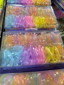Kit 1000 Units Thick Silicone Elastic Hair Bands - Multicolor - View 4