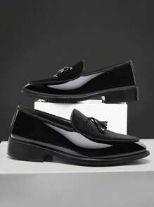 Men's Business Oxfords, Breathable Casual Soft Sole Dress Shoes, Black Loafers For Formal Occasions, Weddings