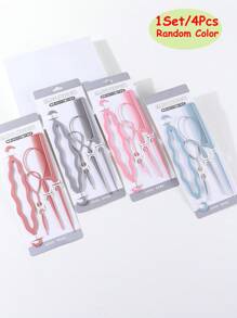 Set de 4/16 peines, herramientas para colas de caballo, pasadores de metal para trenzar el cabello, peines con punta para niñas y mamás, accesorios de peinado para uso diario