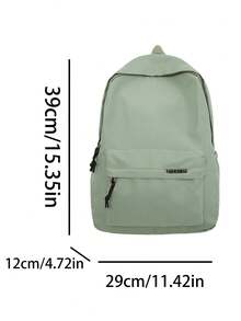 Ba lô nam màu trơn dung tích lớn, túi du lịch tối giản thời trang, phù hợp cho các dịp thường ngày, phong cách Nhật Bản, sinh viên, đi làm và các dịp khác, cặp sách dung tích lớn, túi du lịch. - màu xanh lá - Xem 6