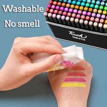 36-168 色酒精马克笔、双头设计荧光笔、创客笔 - 专业永久性素描马克笔，适用于成人彩色插图，带整理盒，非常适合艺术家、设计师、业余爱好者、绘画、设计、文具礼品和艺术用品返校季 - 多色 - 查看 2