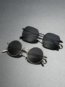 1 Peça/2 Peças Óculos Metálicos Elegantes e Casuais Masculinos, Adequados para o Dia a Dia, Combinar com Trajes, Fotografias, Férias ao Ar Livre, Também um Presente Ideal para Volta às Aulas, Halloween, Natal, Páscoa, Dia dos Namorados, Dia da Independência, Ação de Graças, Ano Novo com Visual Elegante de Volta às Aulas