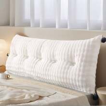 Reading Pillow Back Cushion Foam Sofa Cushion, Reading Pillow For Bed, Backrest Cushion With Armrests Neck Roll Back Support For Adults For Comfortable Sitting In Bed & Sofa - Màu be - Xem 2