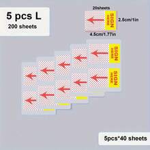 500 张“请在此签名”便签 - 鲜艳透明索引标签，适用于合同和文件，强力粘合，可重复使用，非常适合办公室和银行使用、学校用品、返校
