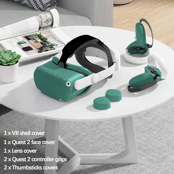 5 PACKS Silicone Protective Cover Shell Case For Oculus Quest 2 VR Headset Head Face Cover Eye Pad Handle Grip Button Cap VR Accessories