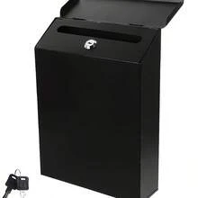 1个复古金属邮箱，美式复古风格，垂直壁挂式可上锁金属邮箱 - 顶部取用，无需用电，适用于家庭和办公室装饰