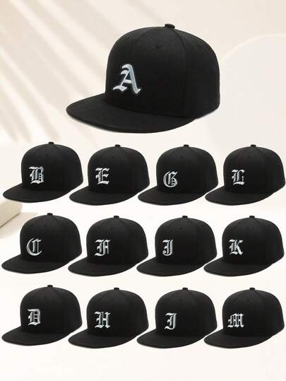 1pc Unisex Gothic Style White Letter Print Hippie Baseball Cap, Adjustable Snapback Hip Hop Flat Brim Sun Hat, Suitable For Travel, Vacation, Sports, Beach, Campus, Cruise, Y2K Style, Best Christmas And Halloween Holiday Gift