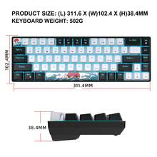Mechanical Gaming Keyboard - Ice Blue LED Backlit 60% Ultra-Slim USB Keyboard With Blue Switches For PC, Windows, And Laptop - 68 Keys For Fast And Accurate TypingFor Windows Laptop PC For Gift For Birthday/Easter/President's Day/Boy/Girlfriends - White/Blue Switch - View 10