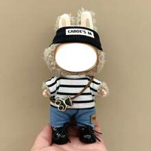 Nuevo artículo recién llegado y talla grande vendido - Conjunto de ropa casual para pequeño perro de 17 cm Labobo Doll, con accesorios colgantes, ropa de plástico intercambiable y diseño lindo para Labubu (solo ropa)