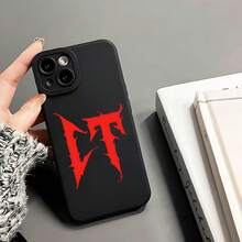 Funda de teléfono suave con ojos de ángel con patrón de letras de moda "CT" Impresión UV Cubierta de teléfono mate Protección completa de 360 grados para Iphone 11 12 13 14 15 Pro Max XR X/XS 7 8 Plus SE Mini para teléfono inteligente - Color mezclado 1 - Ver 5