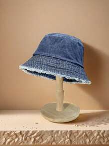 Raw Hem Bucket Hat Letter Label Basin Hats Stylish Versatile Lightweight Fisherman Hats(NA&AN Random Letters) -1