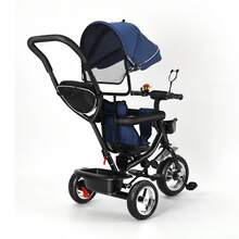 Cochecito 4 en 1, bicicleta para bebé, regalo de cumpleaños para bebé, con campana, espejo retrovisor, capota, canasta grande, adecuado para diferentes grupos de edades de bebés, se puede empujar o montar, fácil de instalar, varios colores disponibles