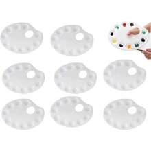 10 vasos de plástico para mezclar, adecuados para preparar, diluir y mezclar pinturas al óleo y acrílicas, y trabajar con barnices. - Blanco - Ver 1