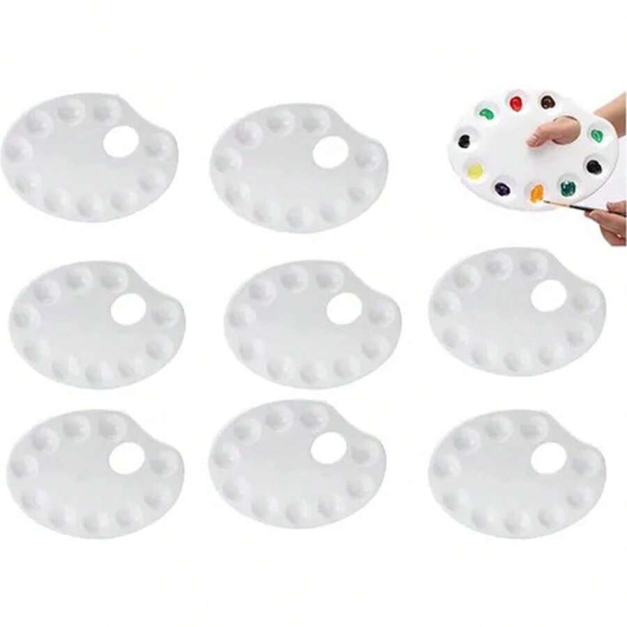 10 vasos de plástico para mezclar, adecuados para preparar, diluir y mezclar pinturas al óleo y acrílicas, y trabajar con barnices. - Blanco - Ver 1