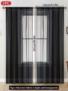 1 pezzo Tenda leggera e trasparente, tenda finestra in voile di poliestere a tinta unita, moderna e minimalista, per camera da letto, soggiorno, balcone