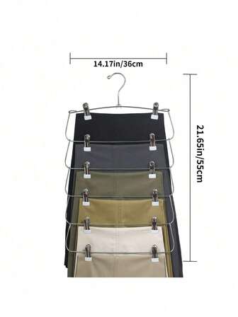 1pc 6 Layers Skirt Hanger Multifunctional Space Saving Closet Organizer, Chic Minimalist Skirt And Skort Display Hanger, Adjustable Lightweight Yet Durable Design For Dresses, Jeans, Shorts, Boots And Shoes, Perfect Room Decor Accent For Bedroom, Dorm, Walk-In Closet, Spring And Summer Outfit Styling, Everyday Casual To Date Night Looks, Holiday Party, Halloween Costume Prep, Thanksgiving Family Gatherings, Christmas Gift-Ready Home Organizer, Winter Wardrobe Refresh, Photo Shoot Prop And Capsule Wardrobe Essential