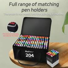 36-168 色酒精马克笔、双头设计荧光笔、创客笔 - 专业永久性素描马克笔，适用于成人彩色插图，带整理盒，非常适合艺术家、设计师、业余爱好者、绘画、设计、文具礼品和艺术用品返校季 - 多色 - 查看 12