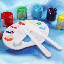 10 vasos de plástico para mezclar, adecuados para preparar, diluir y mezclar pinturas al óleo y acrílicas, y trabajar con barnices. - Blanco - Ver 5