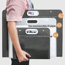 1 cái - Cặp đựng tranh đính đá bằng nhựa - Kích thước A3, Màu đen có ngăn trong suốt & Trang thay bút - Lý tưởng để sắp xếp & trình bày tác phẩm nghệ thuật, Đồ dùng nghệ thuật đính đá, Đồ dùng học tập, Trở lại trường - màu đen - Xem 3