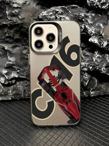 Coque de téléphone IMD noire antidérapante et à la mode, motif voiture de course personnalisé avec boutons indépendants, compatible avec iPhone 16 ProMax/16/16 Pro/16 Plus/15/15 ProMax/15 Pro/11/12/13/14 ProMax/11 Pro/11 ProMax/12 Pro/12 ProMax/13 Pro/13 ProMax/14 Pro/14 ProMax, design créatif haut de gamme.