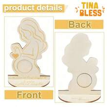 Tinabless 孕期妈妈孕肚照片超声波扫描，孕妇相框，木制礼品，相框，超声波扫描图片，孕期宝宝，展示纪念品，适合准妈妈的婴儿洗礼家庭装饰礼品，婴儿洗礼复活节礼品，适合男孩/女孩的物品