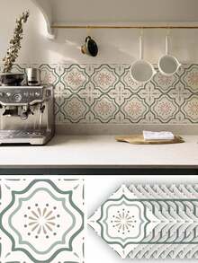 OUTANA 10片装极简主义PVC防水自粘哑光墙纸，防水、防潮、防油，可作墙面装饰贴纸（装饰贴纸，非瓷砖），适用于客厅、厨房、卧室、浴室、厨房地面、防溅板、办公室和家具装饰，防水乙烯基地板，房间墙面涂料，家居装饰瓷砖，艺术墙，客厅墙面装饰 - 彩色 - 查看 2