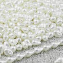 10/30/50/100pcs White Acrylic Beads With Butterfly, Heart, Clover, Water Drop Shapes, Perforated Spacer Beads For DIY Jewelry, Accessories, Hair Decoration, Earrings, Garments, Phone Chains