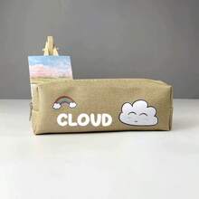 Estojo de lápis de desenho animado personalizado, estojo de lápis de desenho animado personalizado com texto personalizável, estojo neutro à prova d'água e resistente à sujeira, super grande capacidade, adequado como presente para estudantes, material escolar, volta às aulas