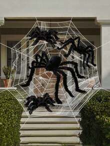 1 Piece, Black Spider Halloween Ghost Festival Decoration Item, 150cm Super-Large Spider, Bar Courtyard Decoration Prop, Simulated Plush Spider, Halloween Indoor And Outdoor Decoration Prop