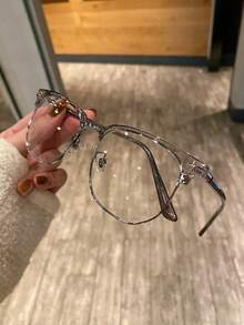 Blue Light Glasses For Woman/Men Computer Bluelight Glasses Womens/Mens Half Frame Clear Lens Glasses - 淺灰色 - 查看 3