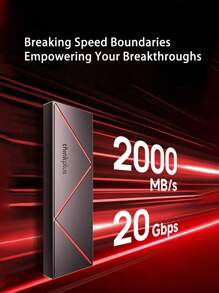 Lenovo SSD portátil UD210 Velocidad máxima de 2000 MB/s Interfaz dual tipo C/USB3.2 Protocolo NVMe Núcleo SSD Compatibilidad total con teléfonos móviles/computadoras/tabletas Armadura de disipación de calor de grado militar