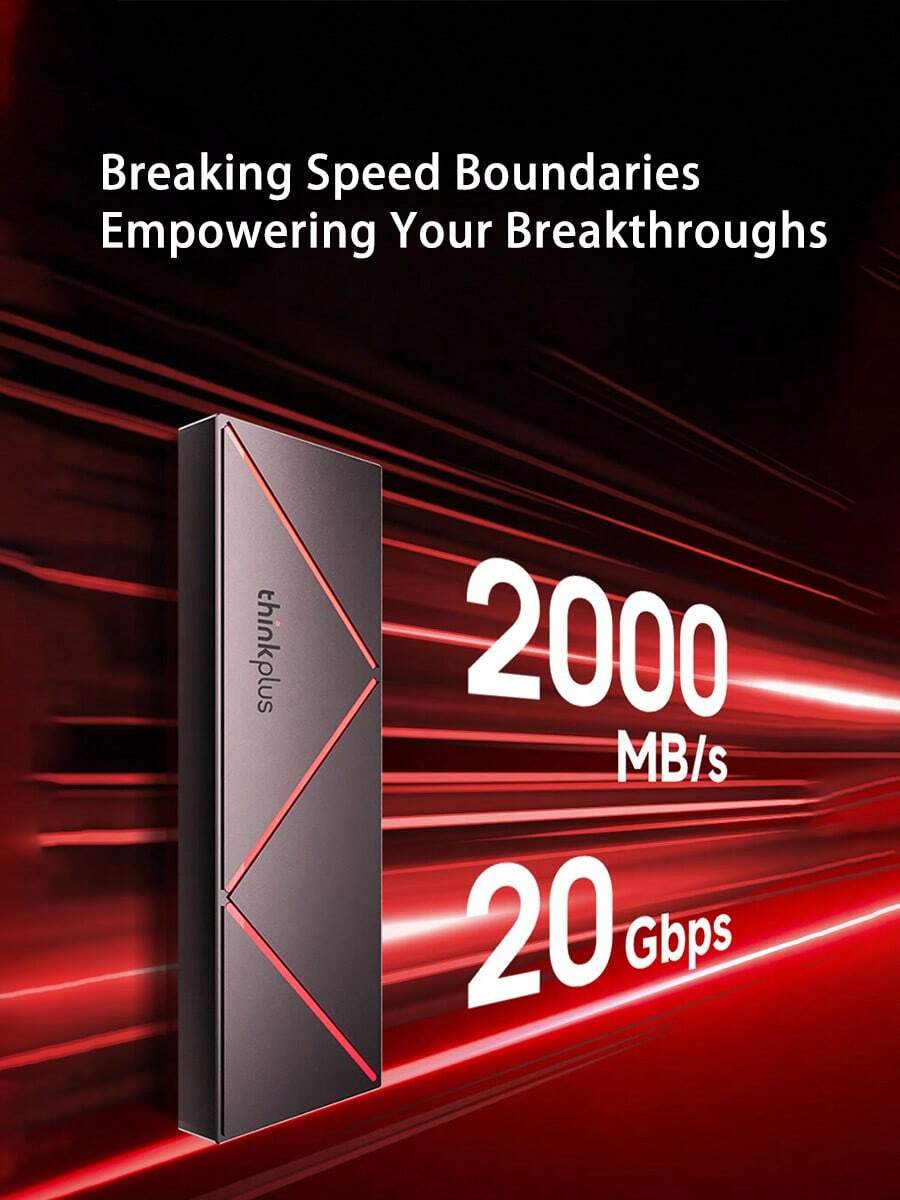 Lenovo SSD portátil UD210 Velocidad máxima de 2000 MB/s Interfaz dual tipo C/USB3.2 Protocolo NVMe Núcleo SSD Compatibilidad total con teléfonos móviles/computadoras/tabletas Armadura de disipación de calor de grado militar