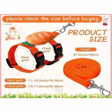 Adjustable Rabbit Harness Set - Cartoon Design With Breathable Leash, Suitable For Rabbits And Small Pets