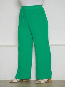 Duna Plus Size Trousers - Mint Green - View 4