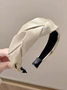 Hochwertige Kreuzschnallen Satin Haarclip Haarband für Frauen, Sommerversion, hohe Haaransatzlinie, Aufsteckbar Haarzubehör, Neues Design, breiter Rand Haarband, einfarbig lässiger Stoff