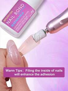 3/5/10Pcs Extra Strong Brush-On Nail Glue For Acrylic Nails, Nail Tips & Press-On Nails (8ml) With File For Glue-On Fake Nails, Fix Broken Nail Repair. Acrylic Nail Glue Nail Bond Nail Glue Gel ﻿ - 彩色 - 查看 8