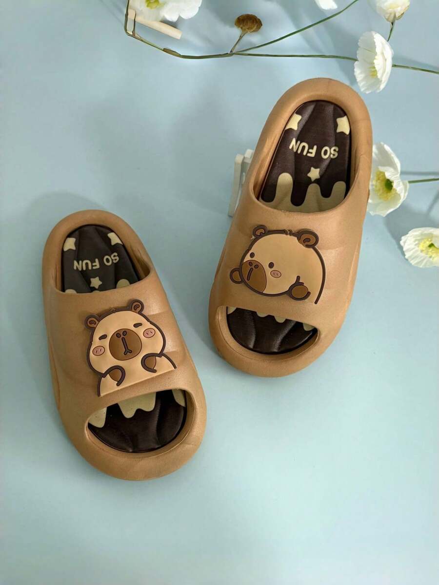 نعال أطفال صيفية للأولاد بتصميم الكابيبارا للاستخدام المنزلي والحمام، مقاومة للانزلاق، نعال أطفال جميلة وباردة