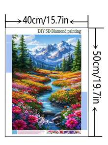 1 件 DIY 钻石画 - 风景、流水、十字架、家居装饰、全钻，11.8*15.7 英寸/30*40 厘米 - 彩色 - 查看 4