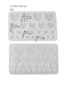 2/1 个 6.93 英寸心形硅胶模具（17.3 厘米）- 不含 PA 的烘焙模具，用于制作巧克力、糖果、果冻、蜡烛和肥皂 | 不粘 DIY 甜点工具 | 情人节烘焙配件 - 彩色 - 查看 5
