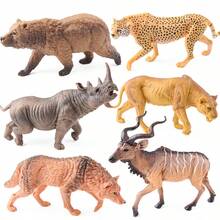 大型镂空仿真野生动物模型玩具狮子老虎棕熊犀牛大象儿童益智玩具万圣节圣诞节复活节派对装饰摆件礼物 - 彩色 - 查看 3