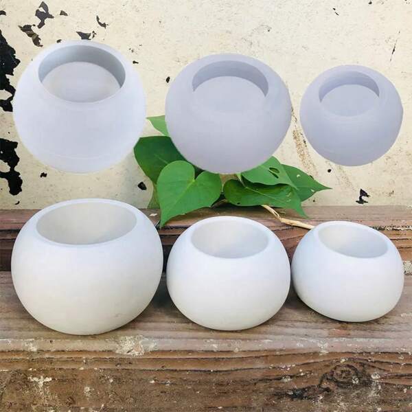 Moule en silicone pour pot de fleurs sphérique, motif papillon, pour ciment, bougie, tasse, béton, plantes succulentes, pots de fleurs, moules