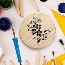 24 PCS Unfinished Wood Coasters 4 Inch Round Blank Wood Coaster For Crafts With 96 PCS Foam Knots For DIY Mosaic Laser Cutting Engraving Painted Pyrography Arts - 如圖 - 查看 5