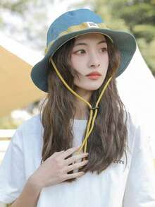 1 件新款时尚个性化撞色男士渔夫帽，时尚防晒休闲渔夫帽，适合春秋季外出旅行海滩派对